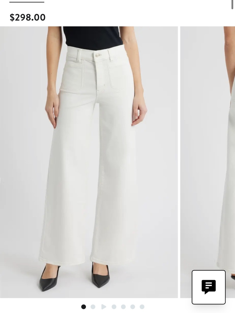 Le Slim Palazzo Patch Pocket High Waist Wide Leg Jeans